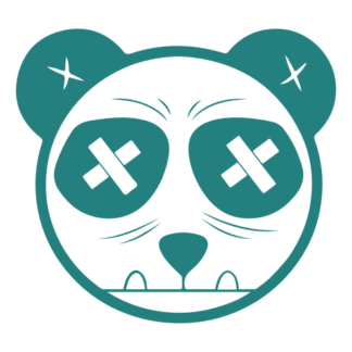 Tough Panda Decal (Turquoise)